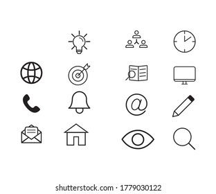 Simple web icons set. Universal web icon to use in web and mobile UI, set of basic UI web elements illustration vector eps
