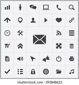 Simple web icons set. Universal web icon to use in web and mobile UI, set of basic UI web elements 