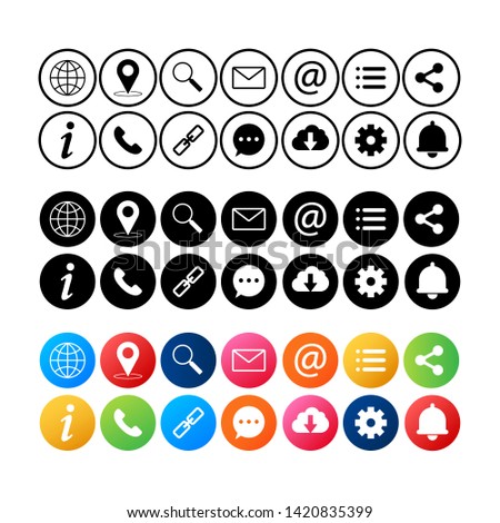 Simple web icons set. Universal web icon to use in web and mobile UI, set of basic UI web elements. Vector stock illustration.