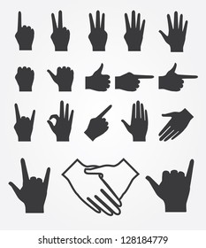 Simple web icons set in vector: hand