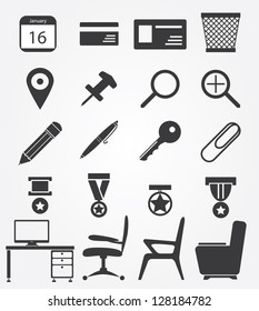 Simple web icons set in vector: office
