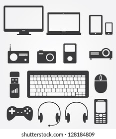 Simple web icons set in vector: Gadgets & Other Electronics