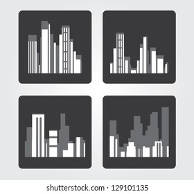 Simple web icons in vector: city building