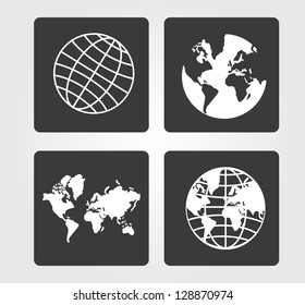 Simple web icons in vector:  planet earth