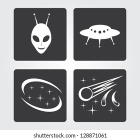 Simple web icons in vector: space