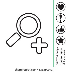 Simple web line icon in vector: zoom