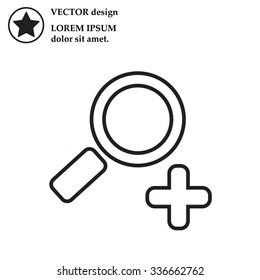 Simple web line icon in vector: zoom