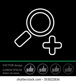 Simple web line icon in vector, zoom