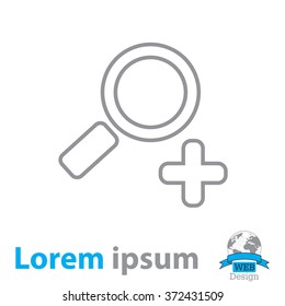 Simple web line icon in vector: zoom