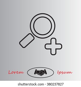 Simple web line icon in vector: zoom