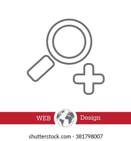 Simple web line icon in vector: zoom