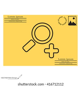 Simple web line icon in vector: zoom