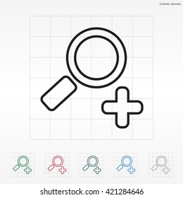 Simple web line icon in vector: zoom