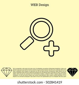 Simple web line icon in vector: zoom