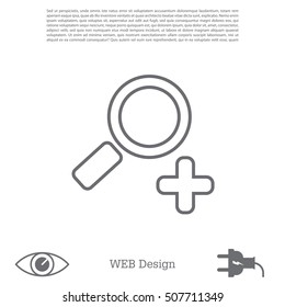 Simple web line icon in vector: zoom