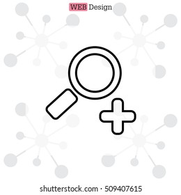 Simple web line icon in vector: zoom