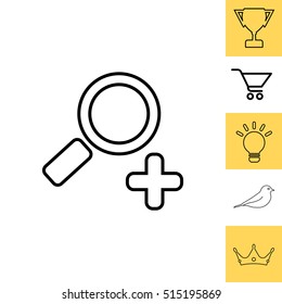 Simple web line icon in vector: zoom