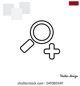 Simple web line icon in vector: zoom