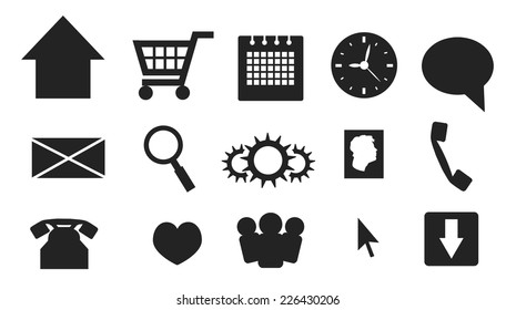 Simple web and multimedia icons and buttons