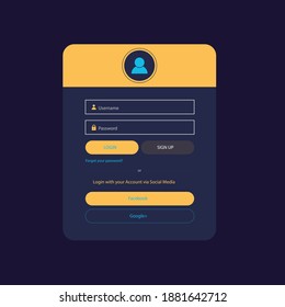 Formulario de inicio de sesión de página web simple Vector libre