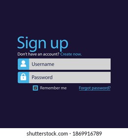 Página web simple Formulario de registro de vector libre