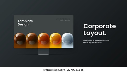 Simple web project vector design template. Abstract computer display mockup presentation illustration.