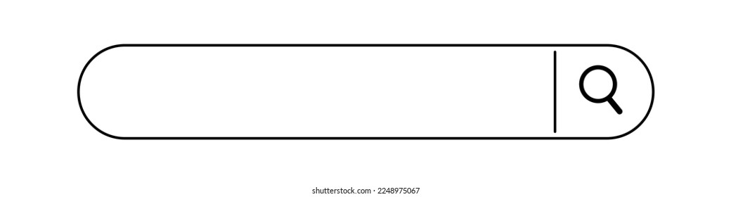 Un sencillo cuadro de búsqueda web. Barra de búsqueda con una amplia gama de campos de entrada. Búsqueda en Internet. Vector.