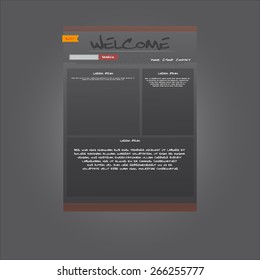 Simple Web Template With Grey Top With Flag