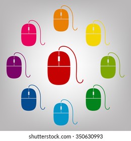 Simple web vector sign. Icons colorful set