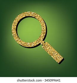 Simple web zoom  illustration. Golden icon