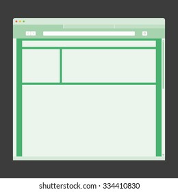 Simple webpage design, green. Vector illustration