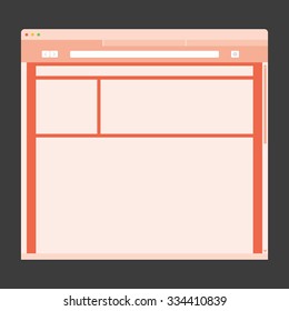 Simple webpage design, orange. Vector illustration