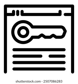 Einfache Webseite mit einem Schlüsselsymbol stellt das Konzept der Online-Sicherheit dar