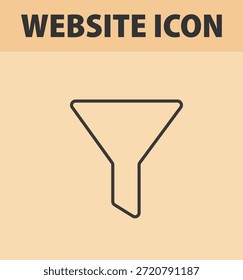 Un simple ícono de Sitio web con un embudo sobre un fondo beige