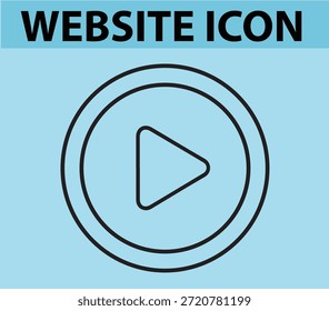 Un ícono de Sitio web simple con un Botón de juego sobre un fondo azul claro