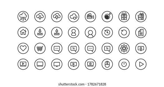 Simple website icons flat design