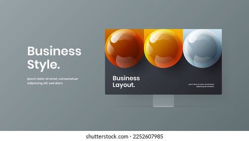 Simple website screen vector design template. Abstract monitor mockup web banner illustration.