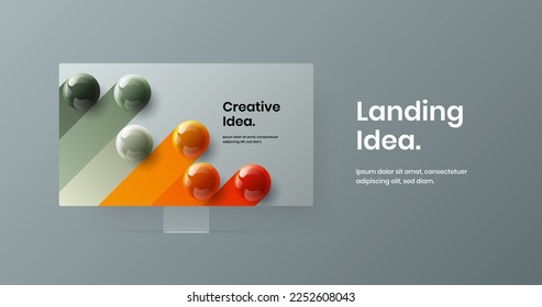 Simple website screen vector design template. Clean display mockup web banner concept.