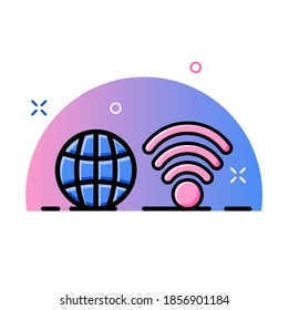 Simple website and wifi illustration. Easy to edit with vector file. Can use for all your graphic design content. Especially about computer.