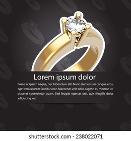 Simple wedding announcement with marriage rings for him and her