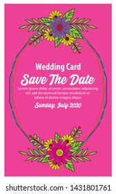 Simple wedding card designs with a red background are easy, easy to edit as needed