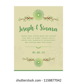 Simple wedding card invitation design with cream dominant color