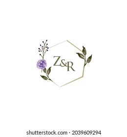 Simple Wedding Elegant Water Color Logo Flower