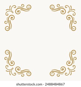 Simple Wedding Gold Corner Frame
