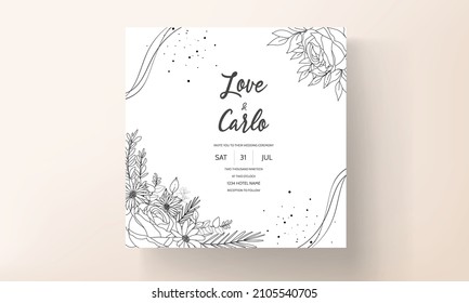 Simple wedding invitation card with peri color abstract background
