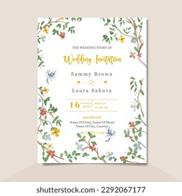 Simple wedding invitation card template