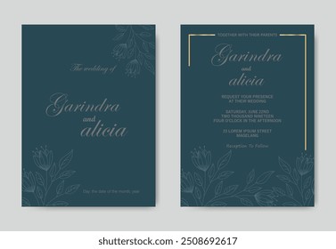 Simple wedding invitation template with a minimalist touch. A sleek and contemporary design perfect for a modern and trendy celebration.