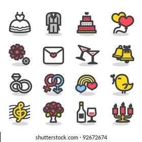 Simple Wedding ,love icon set