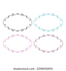 Simple Wedding Ornamental Labels Collection isolated on White