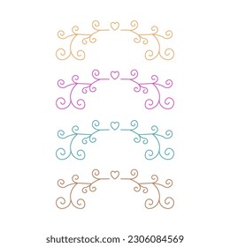 SIMPLE WEDDING ORNAMENTS COLLECTION ISOLATED ON WHITE